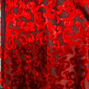 red velvet overlay dress
